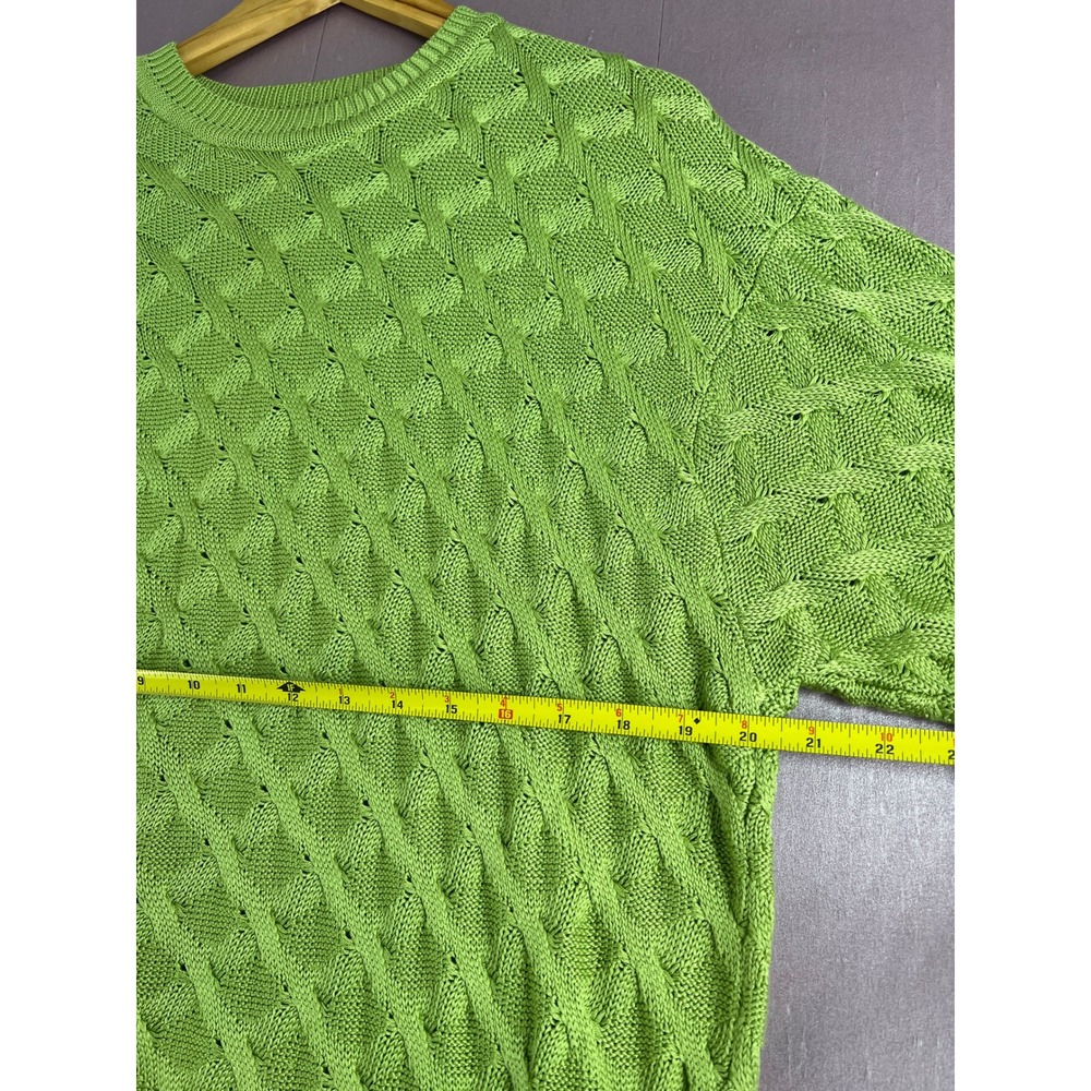 Vtg 90s Saks Fifth Avenue 100% Silk Cable Knit Sweater Mens L Oversized Unisex L - Picture 8 of 10